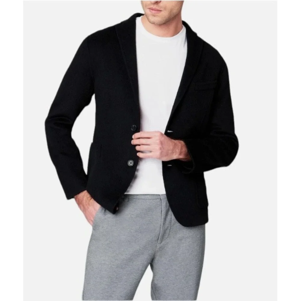 Blank NYC Blazer Mens L Black Wool Blend Lightweight Modern Jacket Preppy Casual